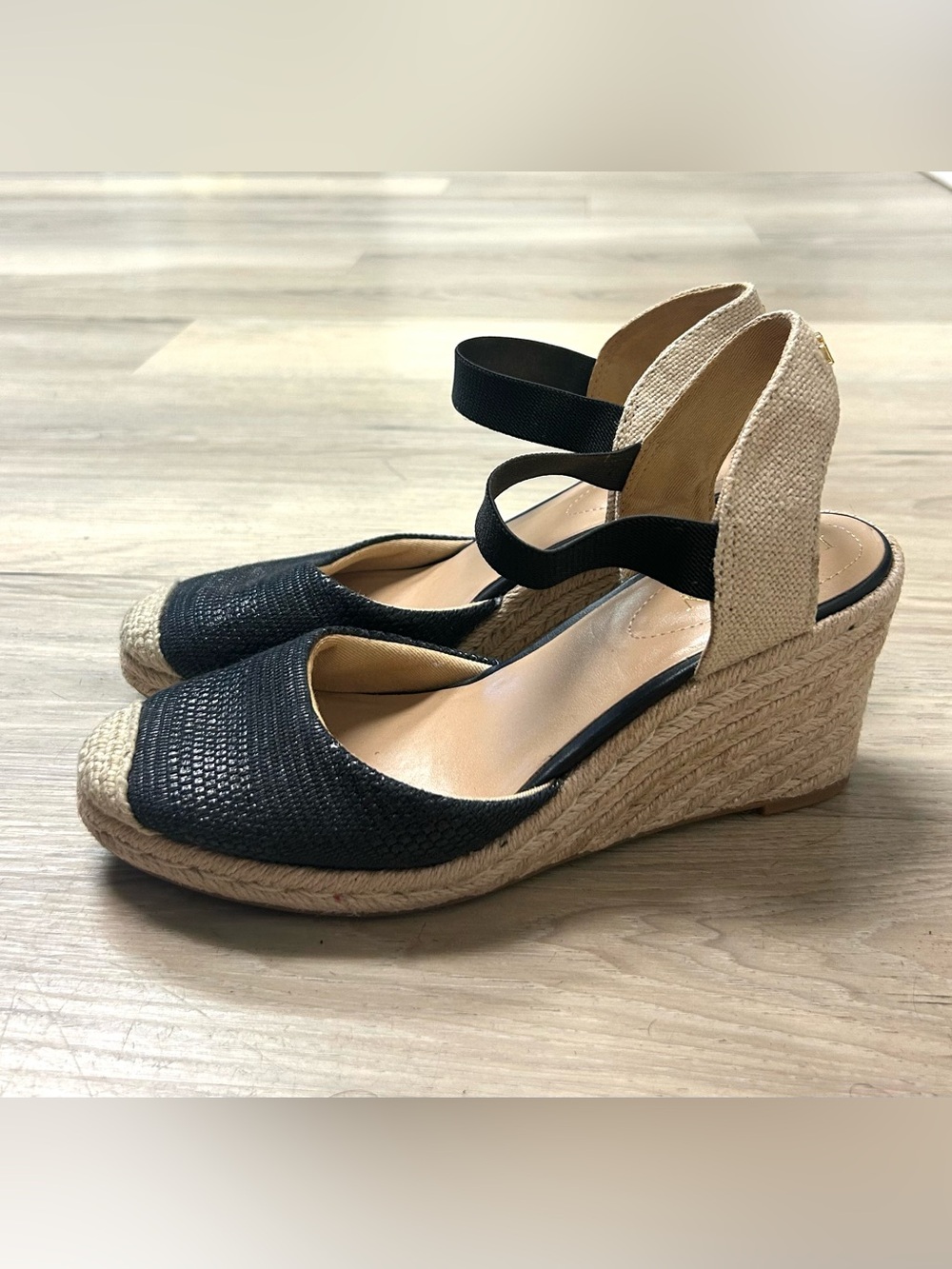 Lauren Ralph Lauren Sandals  Espadrille Wedge Women's Sz 8 Black Pearle Coastal - Picture 4 of 16
